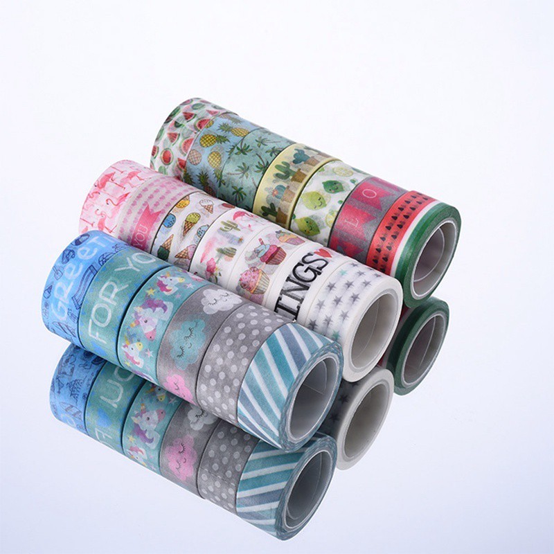 1Pc Tape  Selotip Washi Gambar  Unicorn Es Krim Kaktus 