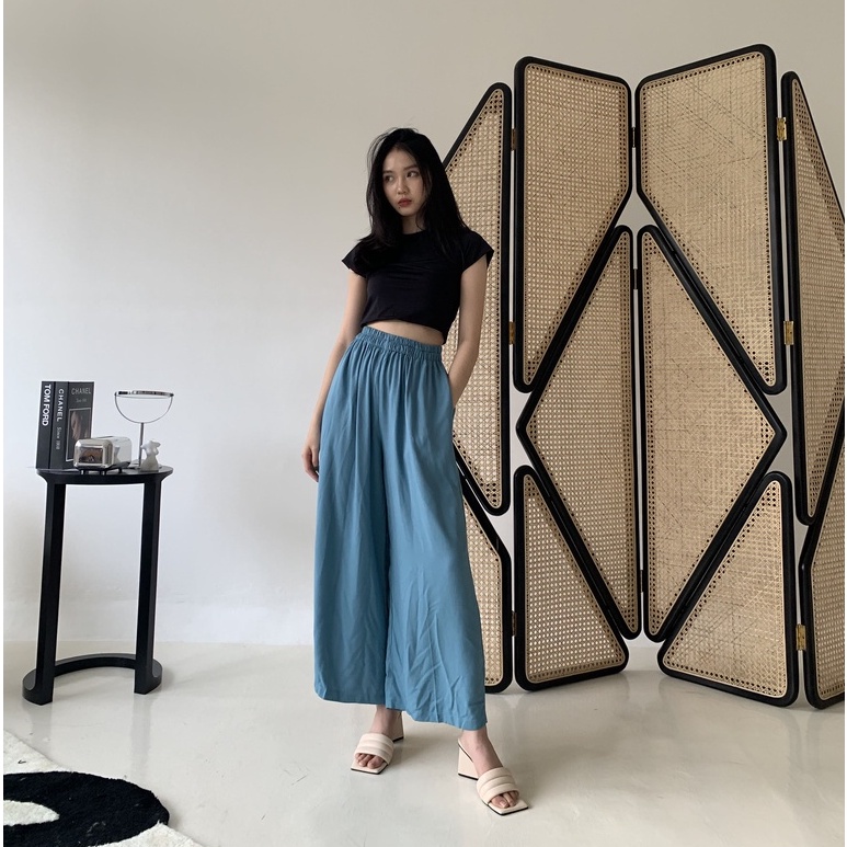 Summer Flowy Pants - Kulot Pants - Celana Panjang Wanita Korea - Celana Casual - Petite Friendly