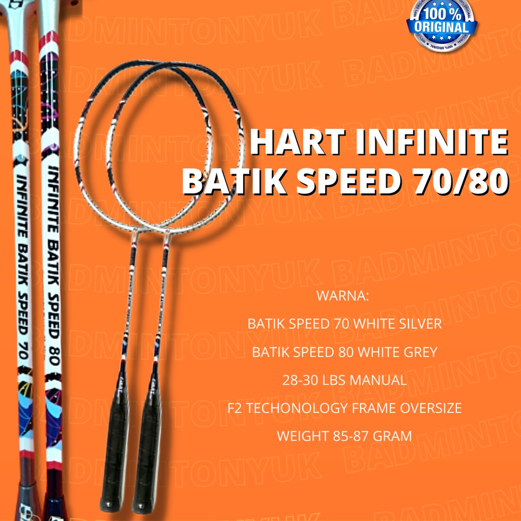 HART INFINITE / INF BATIK SPEED 70 80 RAKET BADMINTON ORIGINAL TERMURAH