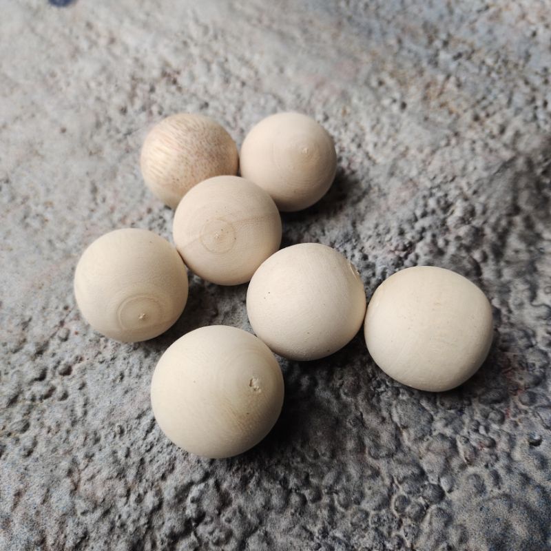 BOLA KAYU BUBUTAN KAYU 3cm
