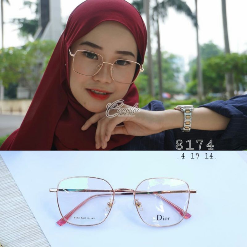 Frame kacamata minus anti radiasi|kacamata photocromic| kacamata korea trendy model kotak 8174