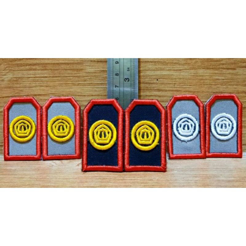 pangkat kerah bordir monogram satpam bordir timbul