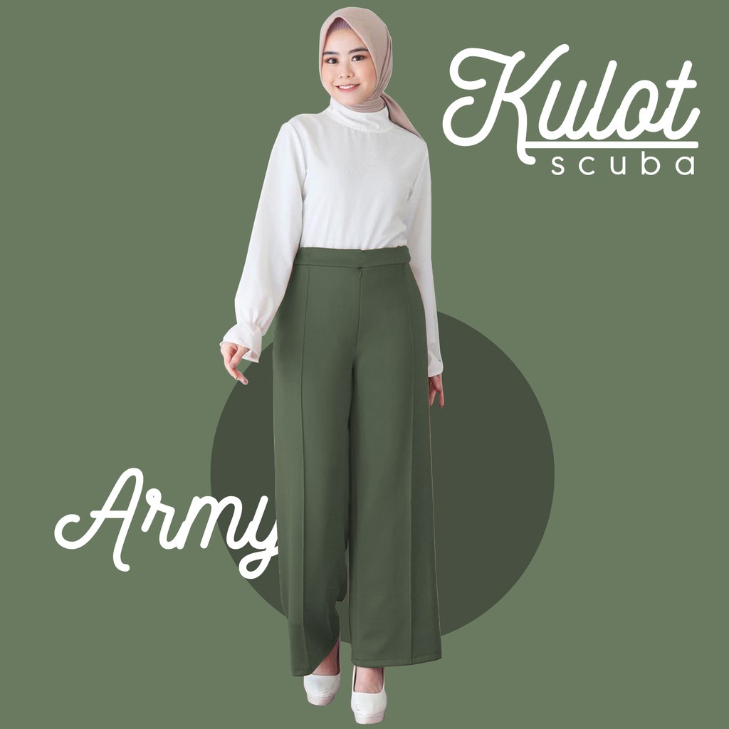 Promo ! All Size 50-80kg JUMBO Ada ✔ KULOT HIGHWAIST ~ Scuba Premium TEBAL, LEMBUT &amp; HALUS | Warna Cantik SHOPEE COD celana panjang wanita/boho/longgar