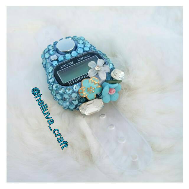 Murah Tasbih Digital Permata Hias Swarovski Dzikir Muslimah kado unik cantik Ungu