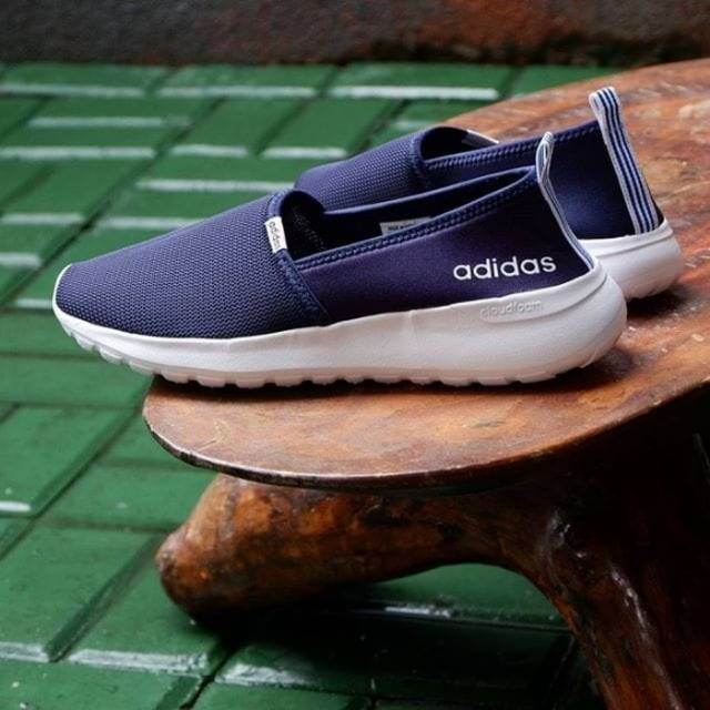 Sepatu Adidas Cloudfoam Lite Racer Slip On Navy / Sneaker Casual Pria Wanita