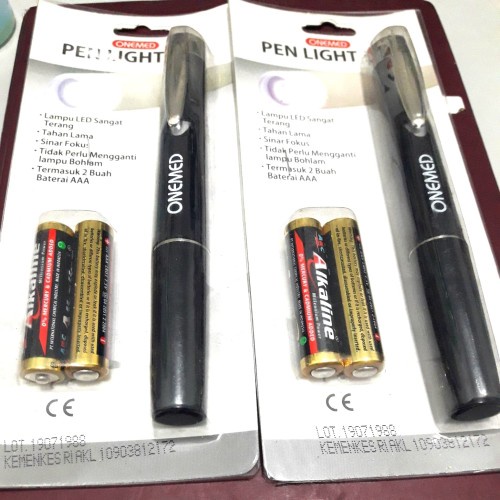 Penlight LED OneMed Senter Mulut Pen Light Senter Medis Gratis Batrai