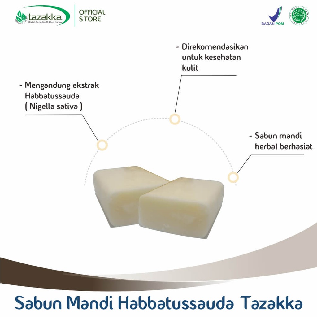 SABUN Habbatusauda Sabun Pemutih Kulit Herbal Tazakka ORIGINA Halal BPOM. Tazzaka