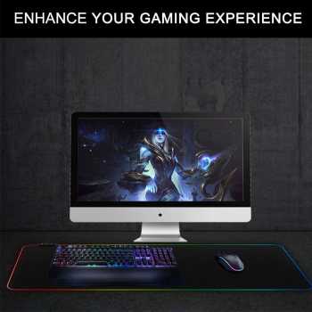 MPro Mouse Pad Gaming RGB XL LED Glowing High Precision Jumbo Mousepad Besar USB Cable Ervonia AMT