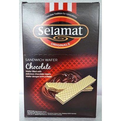 

Wafer Selamat Selamat chocolate Sandwich Wafer Coklat Selamat isi 20 pcs