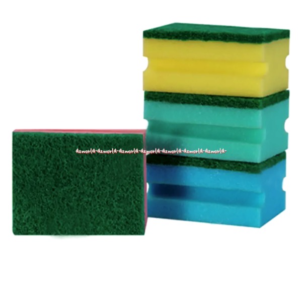 Proclean Multicolor Sponge Scrubber 4pcs Spon Serba Guna Spon Pembersih Peralatan Makan Cuci Piring Kompor Perabot Berwarna Warna Warni