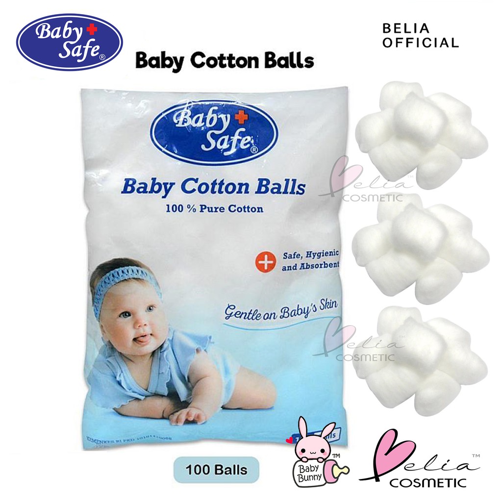 ❤ BELIA ❤ BABY SAFE CB050 Baby Cotton Balls isi 100 kapas 100% Pure Cotton