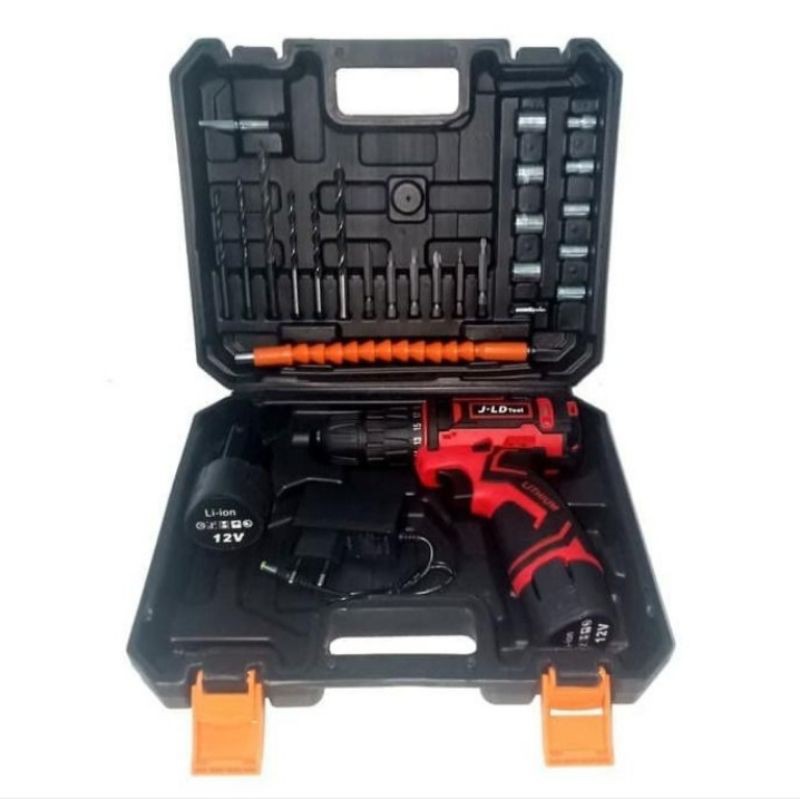 Bor baterai Set JLD TOOL Bor cordless 12V multifungsi murah