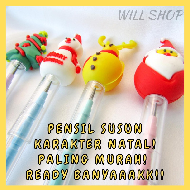 PENSIL SUSUN / PELOR / PELURU KARAKTER NATAL XMAS POHON