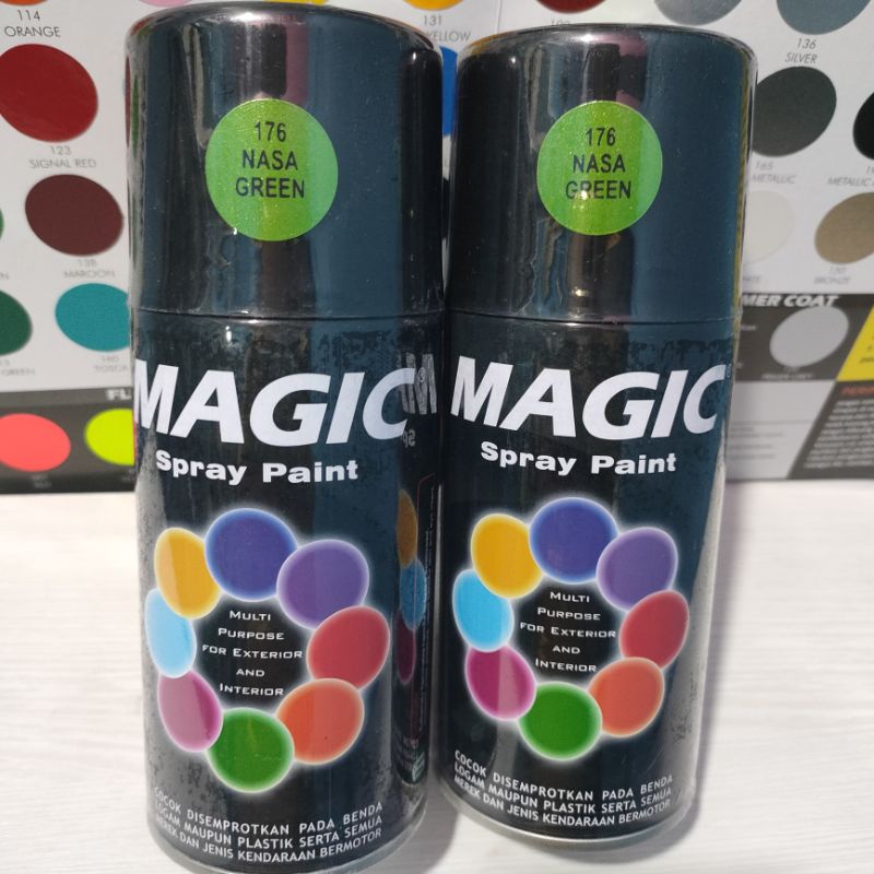 Magic Spray Paint Pilox Pilok Magic Nasa Green Hijau Metalik Metalic 176 300cc Cat Semprot Serbaguna Magic Ukuran Besar 300 cc