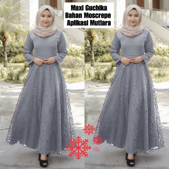 Maxi Guchika. Brukat mutiara Ld 100cm pjg 135