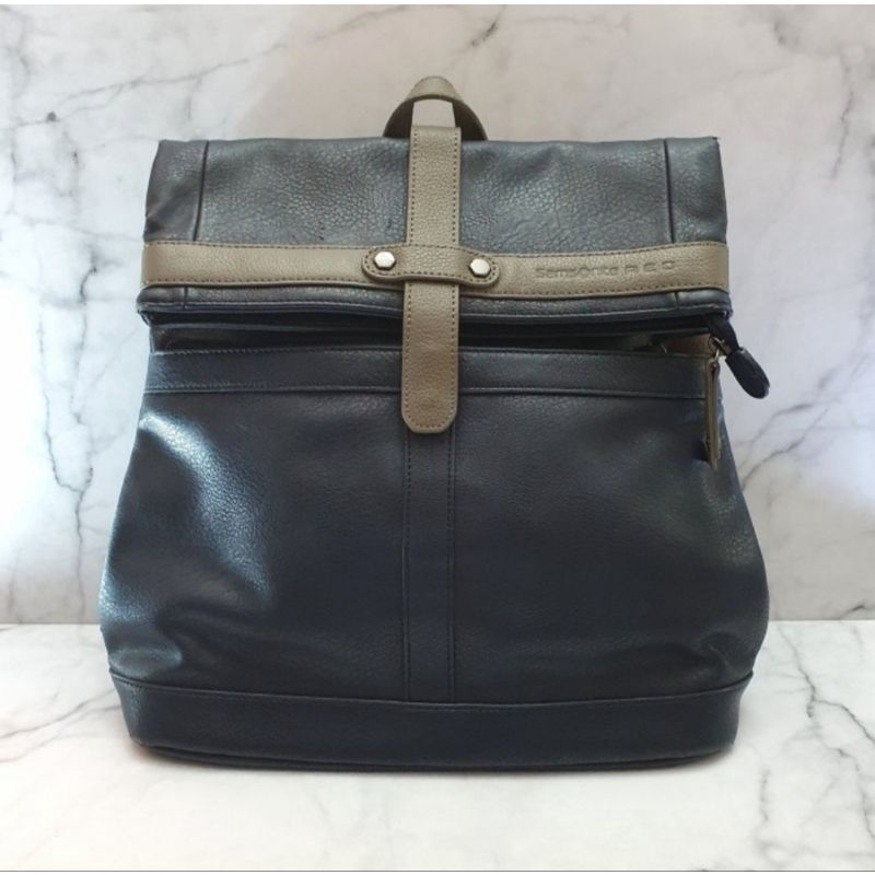 Original Samsonite RED Women Folded Leather Backpack Tas Ransel Wanita