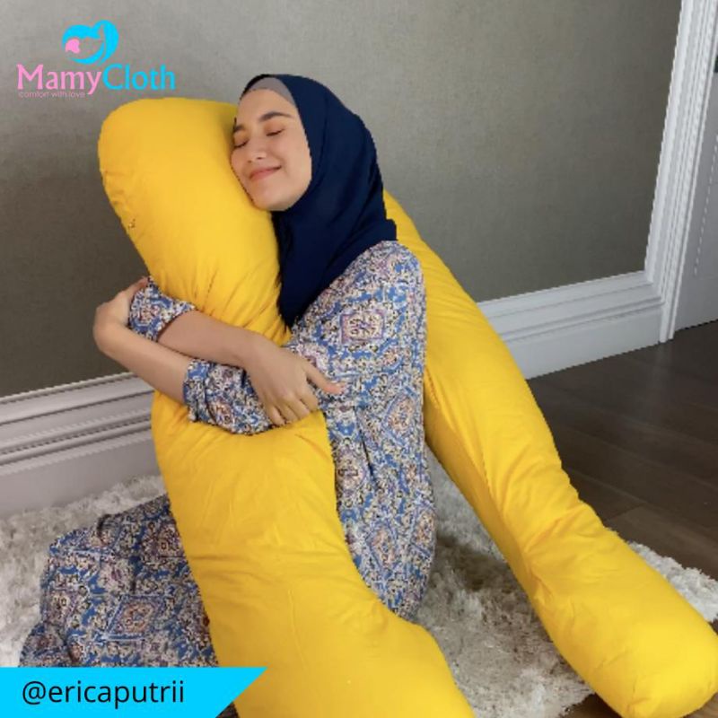 Jual Bantal Hamil Menyusui Premium / Mamycloth / POL-17 / Kuning / Yellow