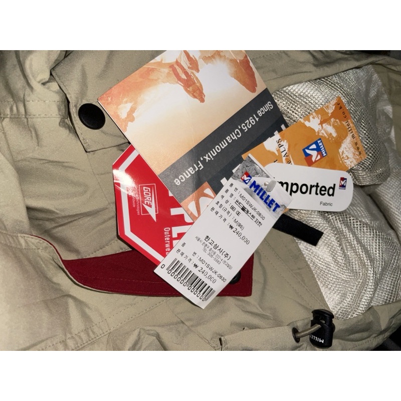 jaket millet goretex 3 layer high waterproof BNWT