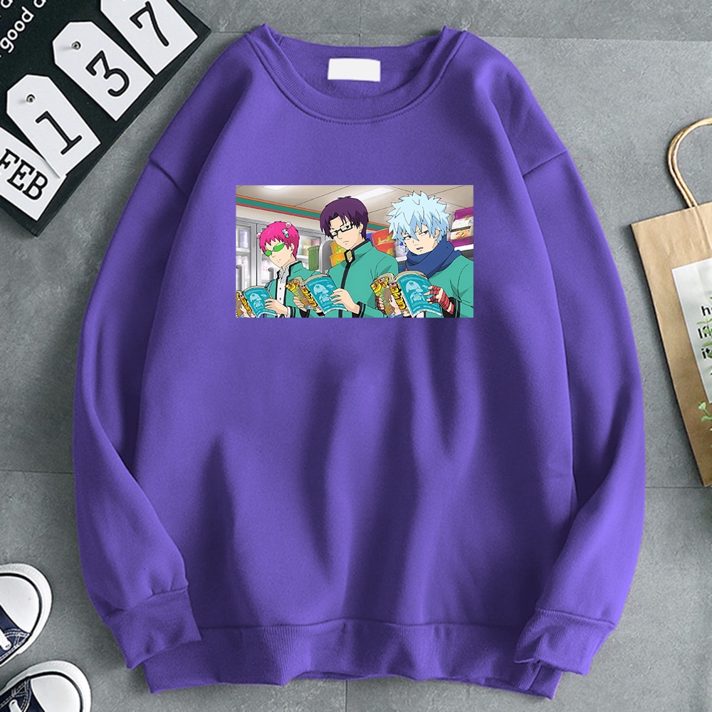 Switer Hoodie Saiki Kusuo Manga Hodie Aesthetic casual Pria Wanita