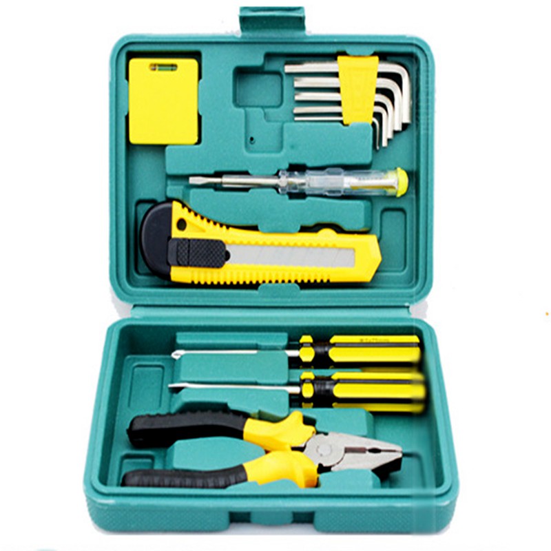 Set Repairing Tool Kit Box Tang Obeng Kunci L Cutter Alat Pertukangan