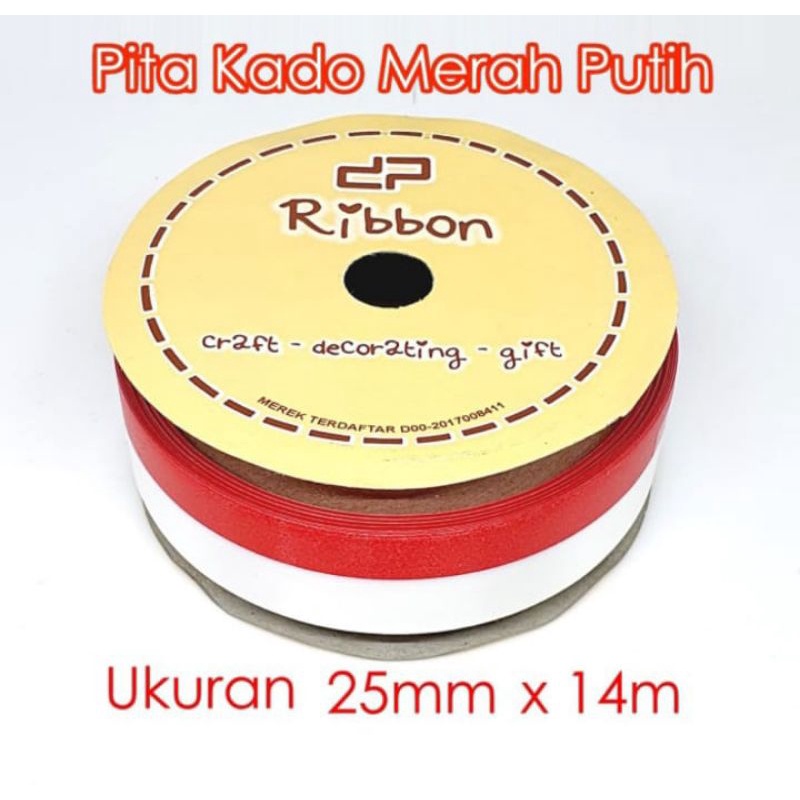 

Pita Kado Merah Putih 25mm X 14m Ribbon bendera gift flag indonesia