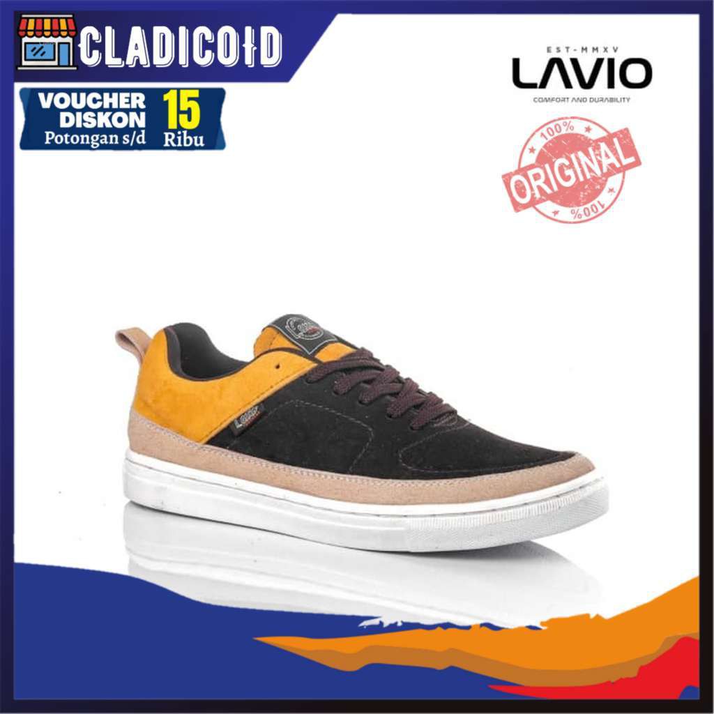 SEPATU SNEAKERS PRIA ORIGINAL BAHAN KULIT ASLI PREMIUM, SNEAKERS KEREN, SEKOLAH, KULIAH LAVIO VALLEY