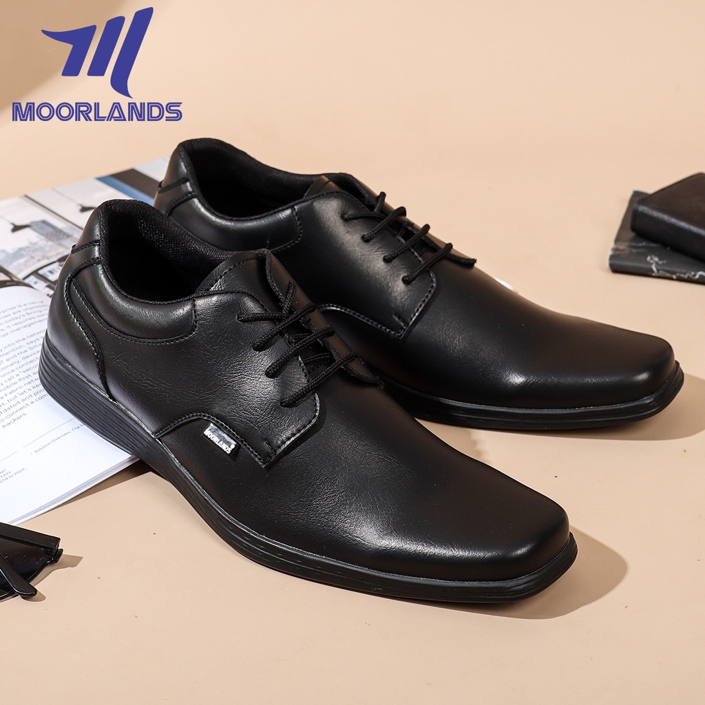 Moorlands Original Sepatu Pantopel Tali Pria Sepatu Hitam Pria Sepatu Kantor Pria