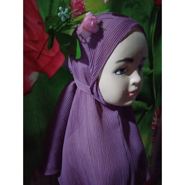 Kerudung bergo plisket anak