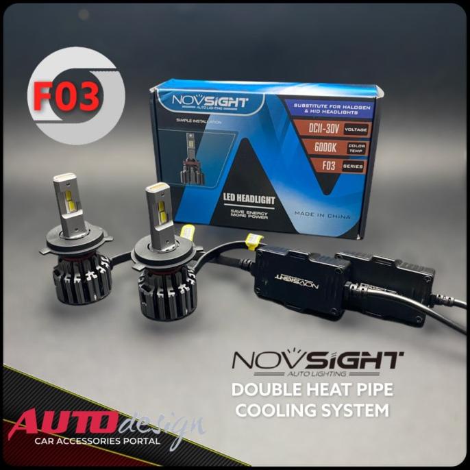LAMPU LED MOBIL NOVSIGHT F03 6000K H4 H1 H3 H7 H8 H11 H16 HB3 HB4 HIR2