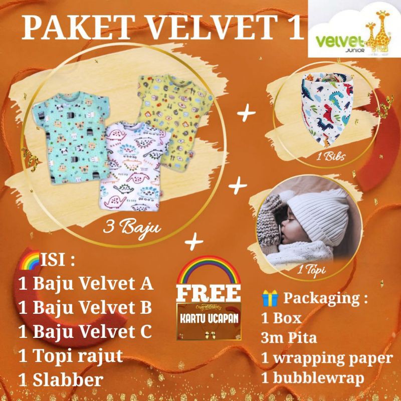 KADO BAYI VELVET JUNIOR 0-2thn paket parsel lahiran hampers baby gift box  bajutasmurahku BTM-🔴Paket velvet 🎁:5