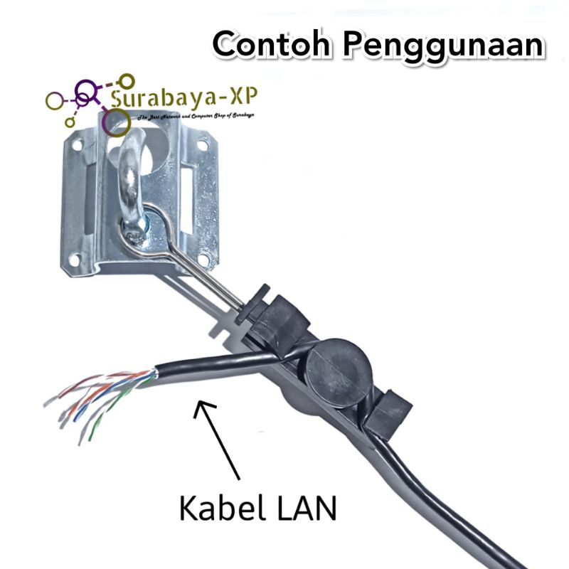 Klem Pangkon Pengait Tipe H Kabel Fiber Optik FO dan Kabel LAN Clamp