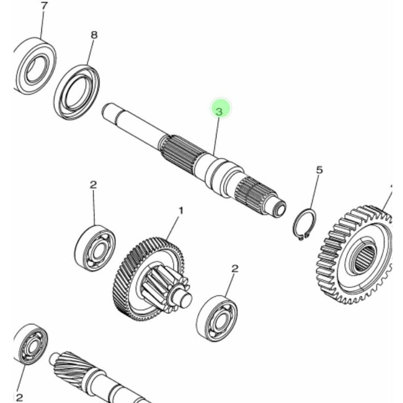 MAIN AXLE AS RODA BELAKANG NMAX ASLI ORI YAMAHA 2DP E7421 21