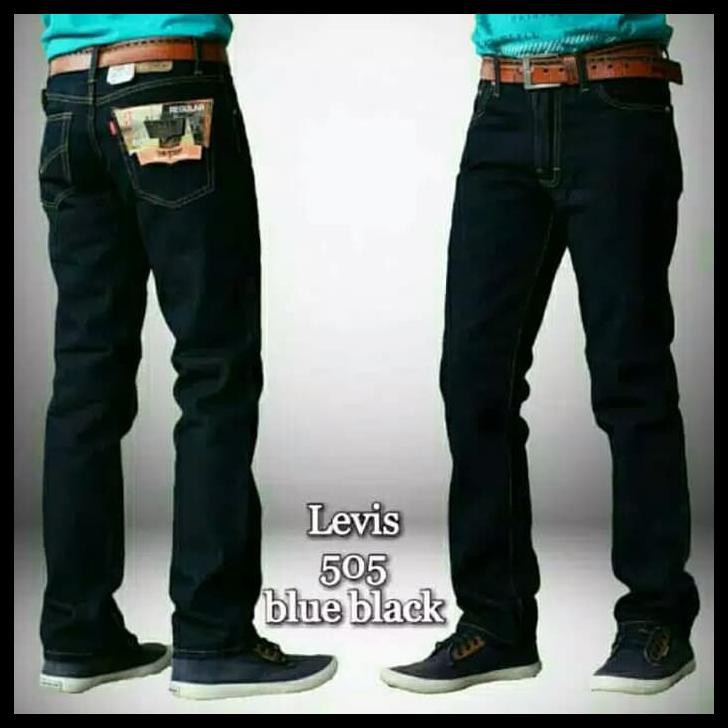 2I4Y CELANA JEANS LEVIS PRIA KEREN CELANA PANJANG SKYNY COWOK SLIMFIT 505 - HITAM, 28 H3MN