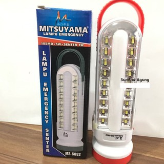 Lampu Emergency Mitsuyama MS6032 Senter LED Banyak Neon Cas Batre