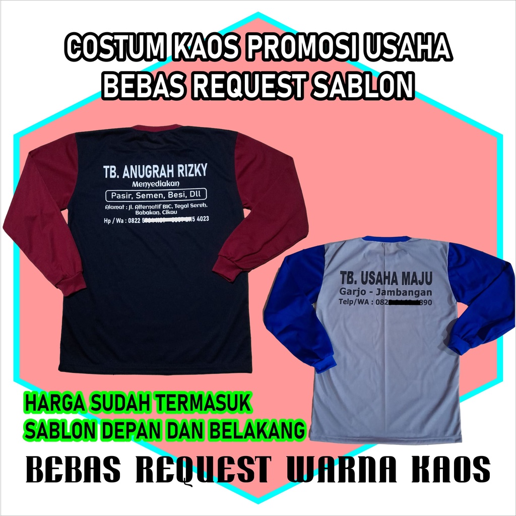 Kaos promosi usaha toko Pertanian | Toko bangunan | Toko Besi | Toko Mebel | Kaos event | Kaos parta