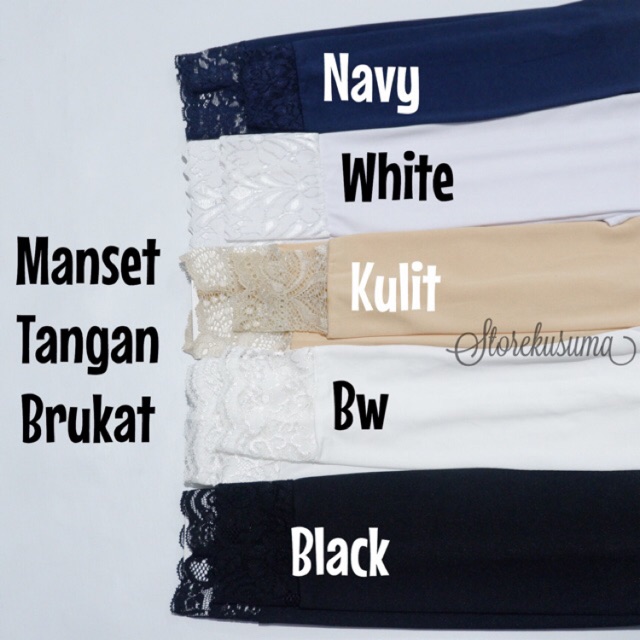 Manset tangan bahan spandek kombinasi brukat