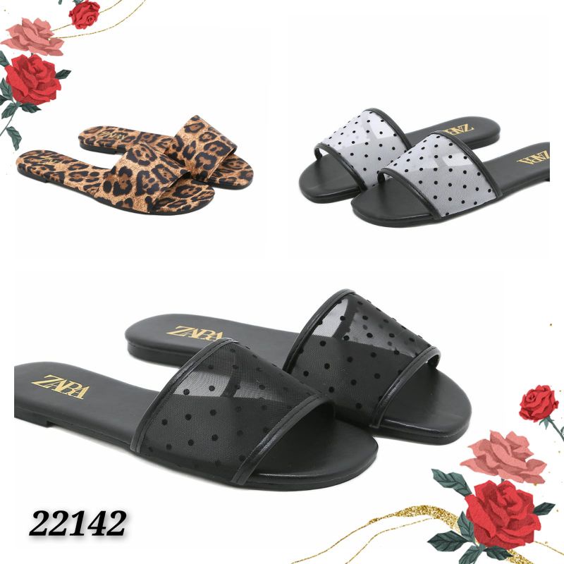 SANDAL WANITA FLAT ZR SET(FkBill,Box,PPbag) SLOP IMPORT Kode : 22142