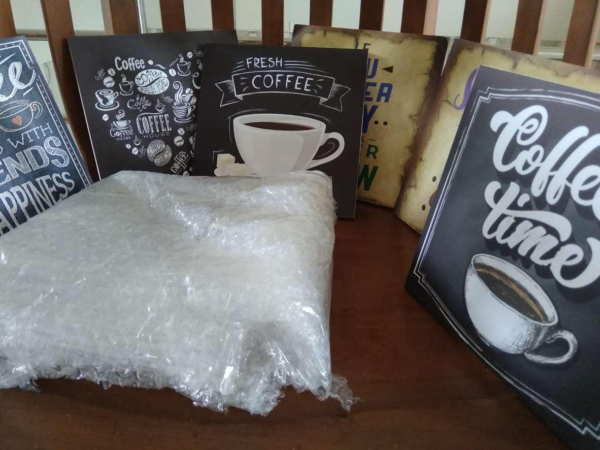 Hiasan Dinding Poster Kayu Cafe Coffee 20x20cm Minimalis Shabby Chic Dekorasi Rumah Walldecor