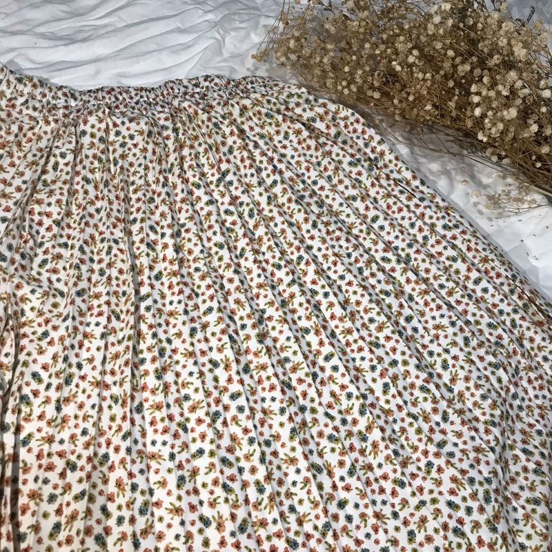 ROK PLISKET BUNGA DAISY / ROK PLISKET PREMIUM / ROK WANITA-lesia white