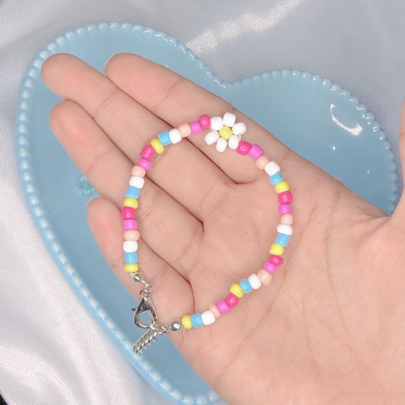 (NEW STOCK) Rainbow Daissy Bracelet / Gelang manik / Bracelet Beads / Daissy beads