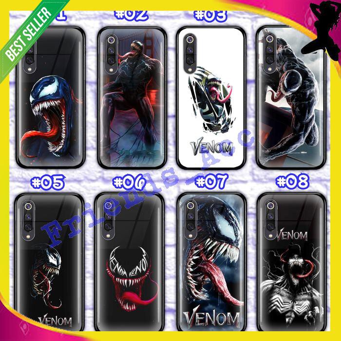 PREMIUM CASE CASING GLASS MOTIF VENOM FOR XIAOMI MI MAX 3