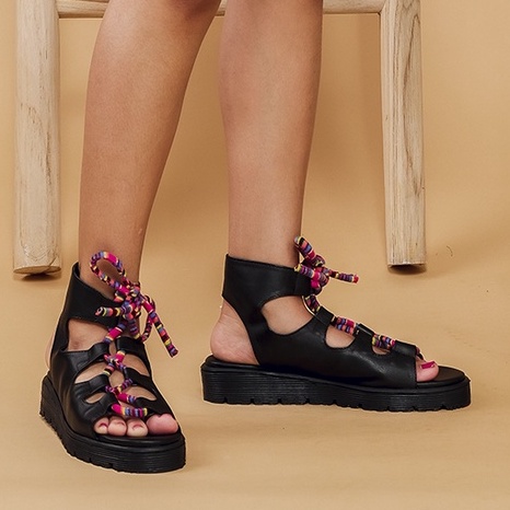 GLADIAN BLACK |ManNeedMe x FAV| Sandal Wanita Sepatu Sandal Platform ORIGINAL