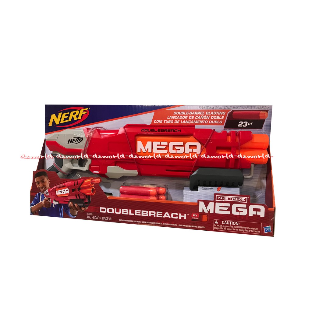 Nerf Mega Doublebreach Mega Gun Mainan Panjang Nerf N-Strike Mega Doublebreach Blaster Original