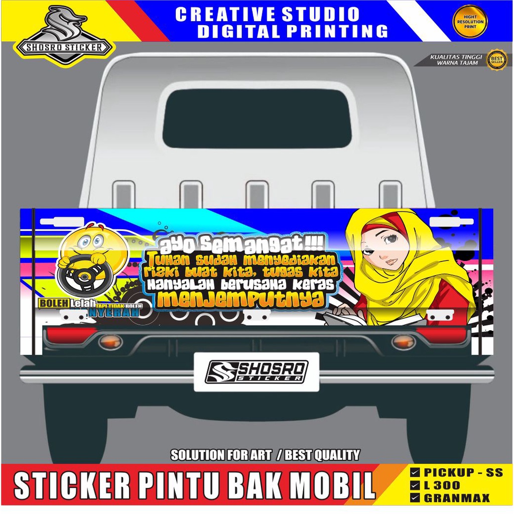 KS DECAL DECAL RACING BUAT BAK MOBIL PICK UP / DECAL STICKER PINTU BAK PICK UP L300 / MOBIL GRANMAX 