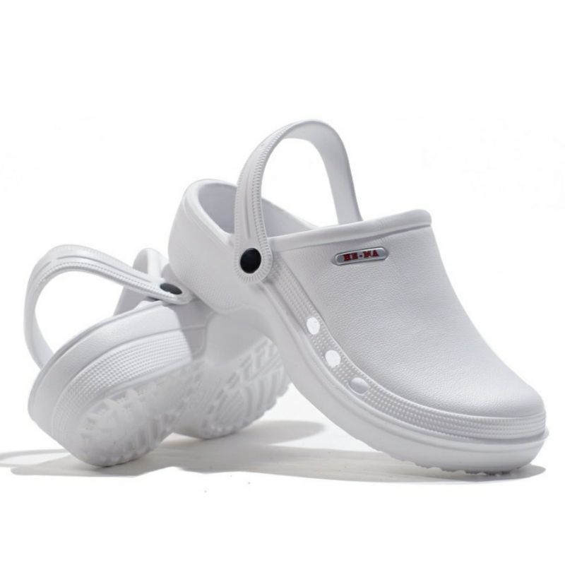 sandal  sepatu crocs medis putih sandal baim  pria wanita perawat bidan dokter sandal rumah wanita p
