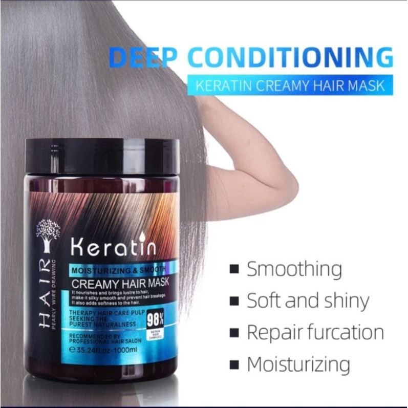 PROFESIONAL SALON/MASKER RAMBUT KERATIN/AMPUH ATASI RONTOK KETOMBE/ HALAL BPOM/TREATMENT/ lae sa luay-4