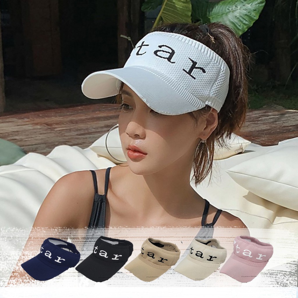 Topi Pantai Korea ZE STAR / Topi Senam Golf Sport Sepeda Aerobik Summer Tennis Rajut Pelindung UV