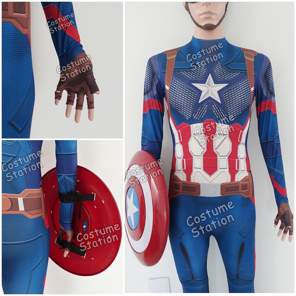 Kostum Captain America / Costume Superhero Marvel pria dewasa