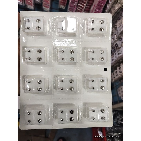 Anting Tindik Rodium Lusinan Isi 12 pcs