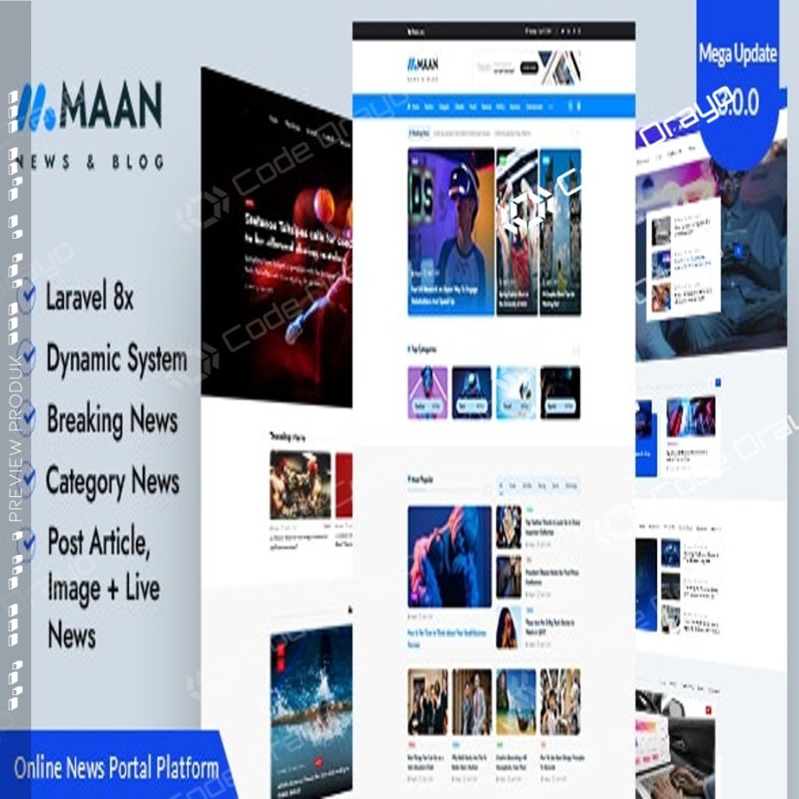 Sistem Web Maan News Laravel Magazine Blog News PHP Script PHP